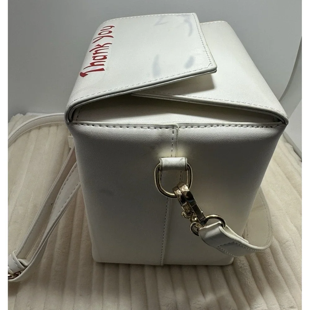 Chinese Takeout Box Vinyl Purse Handbag w/ chain Trendy Cool Pre-Owned